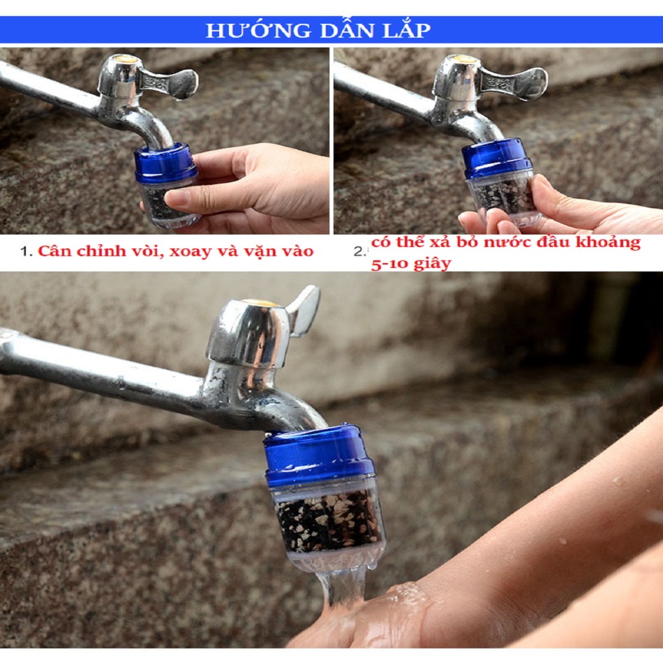 Filter Head Installed at the Domestic Water Faucet, 1-Layer Type with Activated Carbon. Th 211