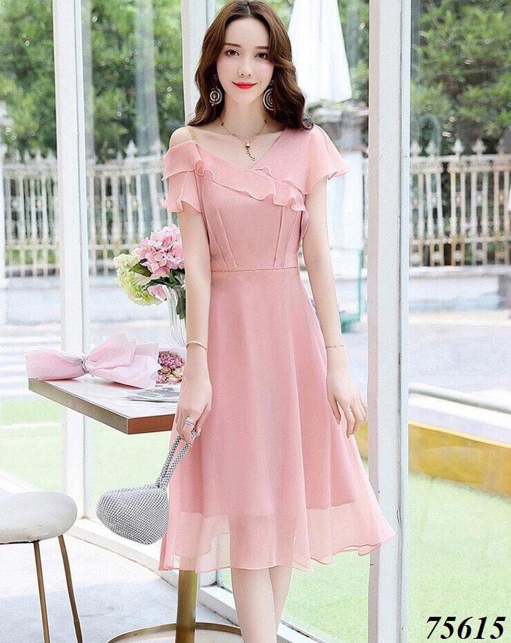 ĐẦM VOAN RỚT VAI SIÊU XINH CHO CÁC NÀNG