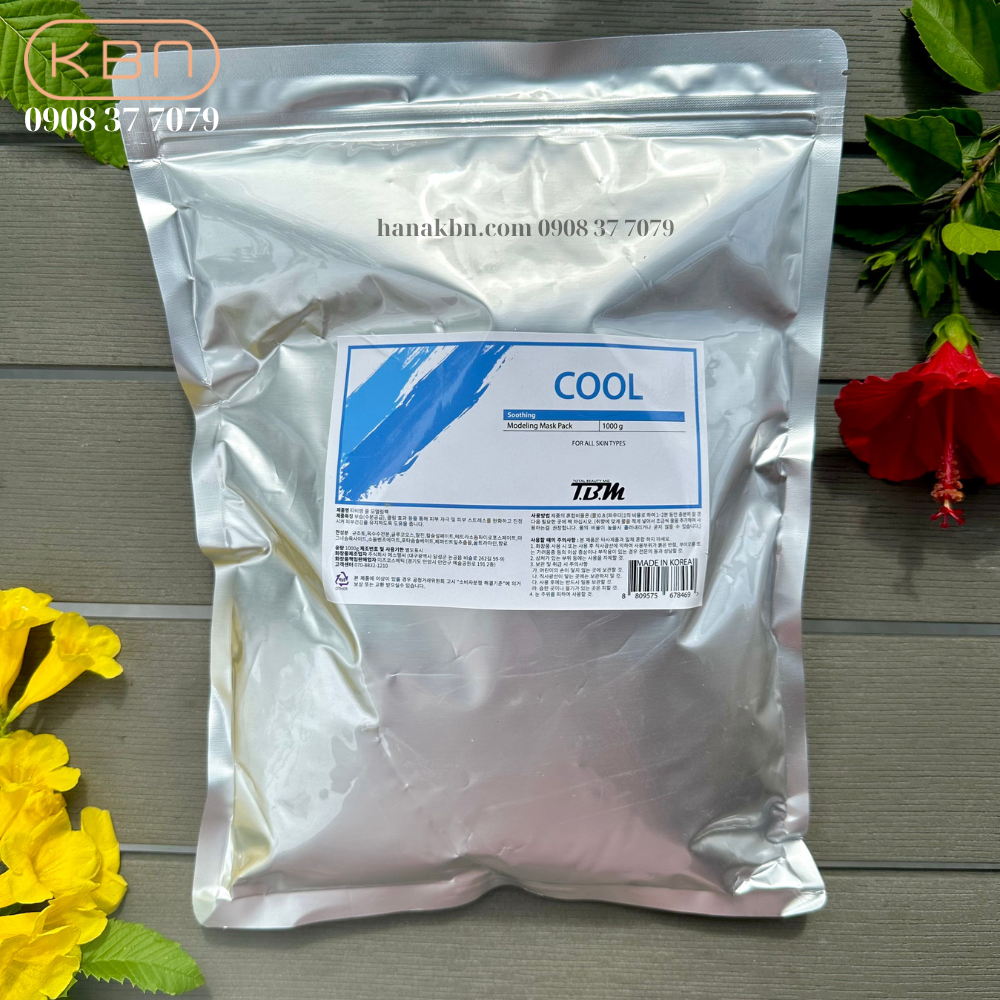 Bột mặt nạ dẻo cool tbm, mặt nạ hàn quốc bạc hà 1000g - làm mát, làm dịu, dưỡng da cho da dầu, mụn