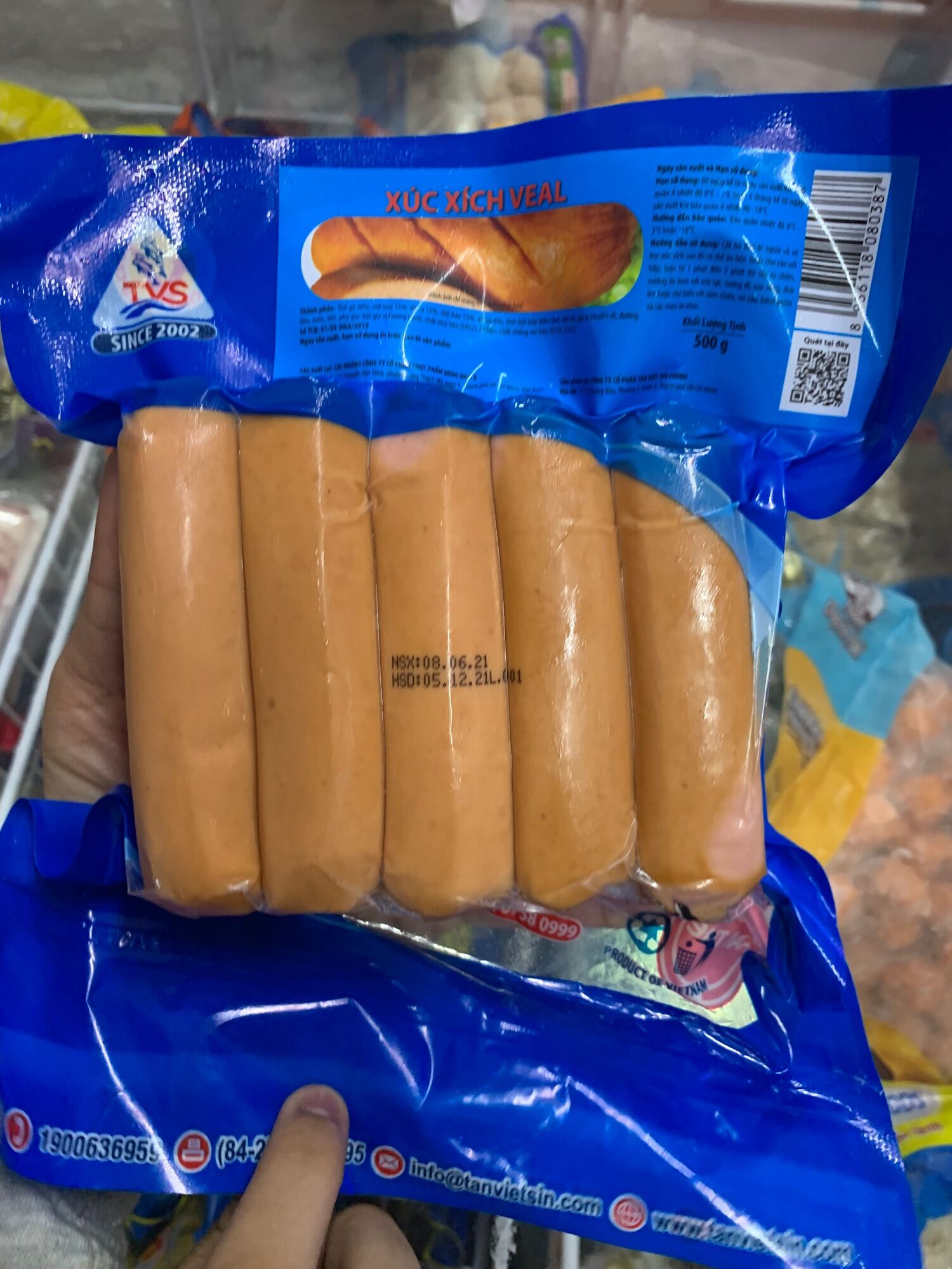 Xúc Xích veal TVS 10 cây 500g (giao hoả tốc 4h tphcm)