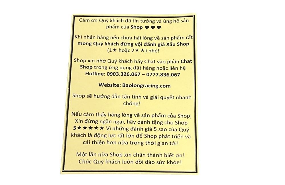 Tem Thư Cảm Ơn Khách Hàng
