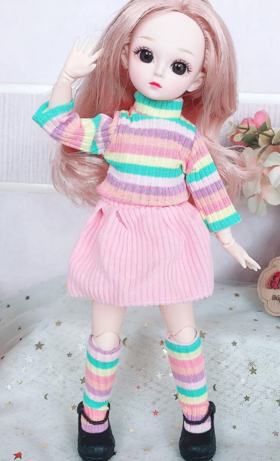 Búp bê baboliy cao 30cm mặc đồ thu đông 2024