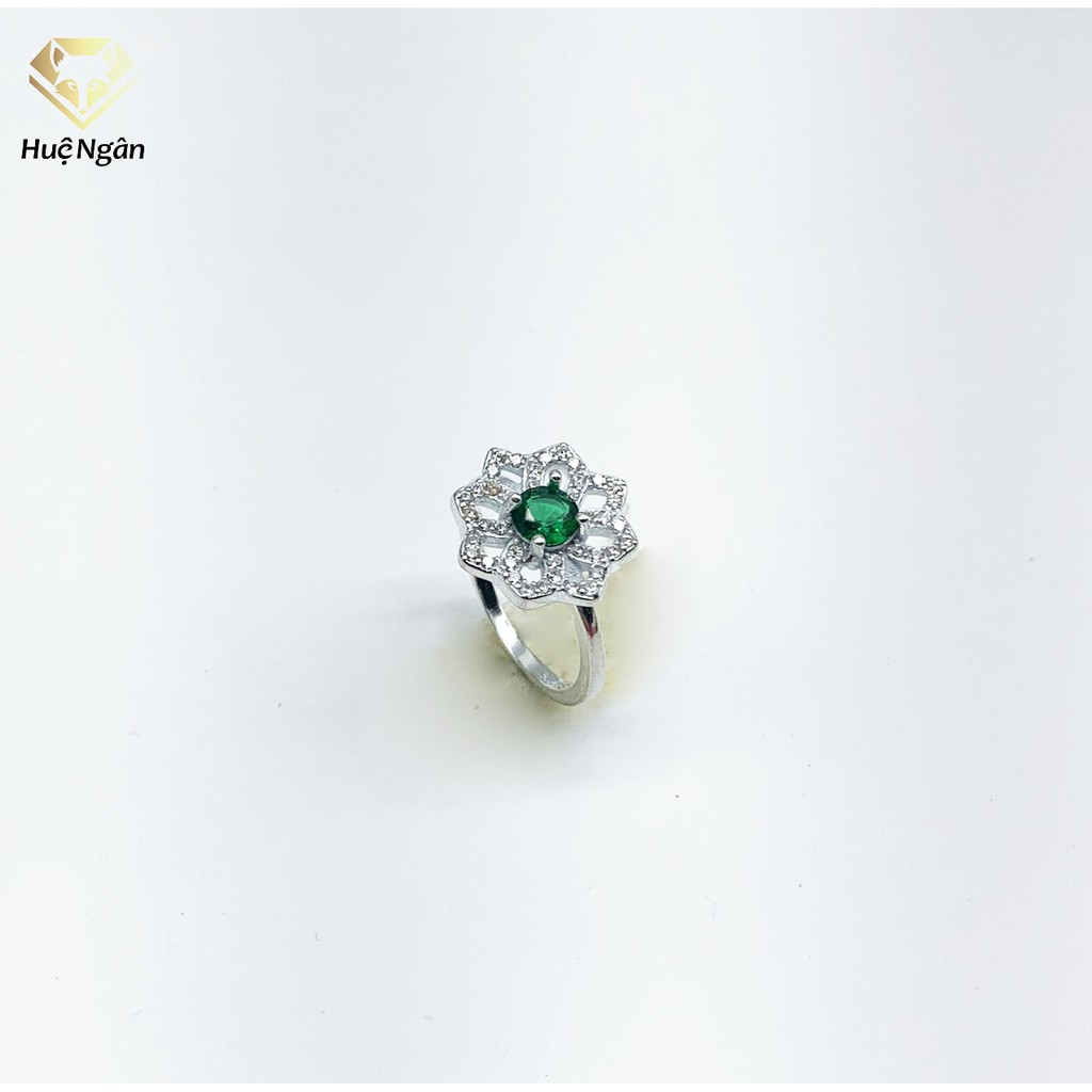 Nhẫn bạc ý 925 huệ ngân - hoa đẹp đá 5li yyjz052