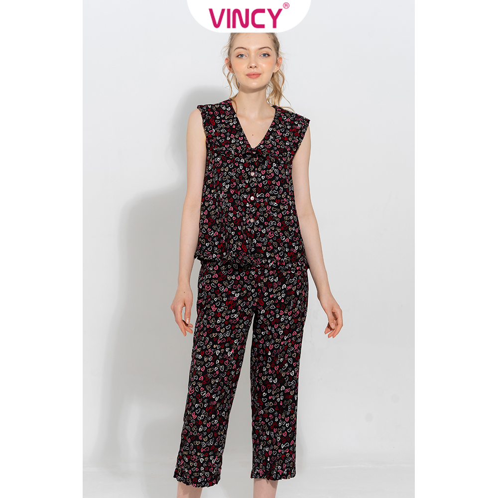 Bộ đồ satin lửng nữ vincy thoáng mát bls010w21