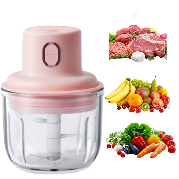 Máy xay đa năng cầm tay mini Hồng dùng pin sạc-Máy xay mini tiện ích không dây-Máy xay mini đa năng sử dụng pin sạc usb, máy xay thịt, xay thực phẩm cầm tay tiện lợi-Máy xay mini cầm tay đa năng