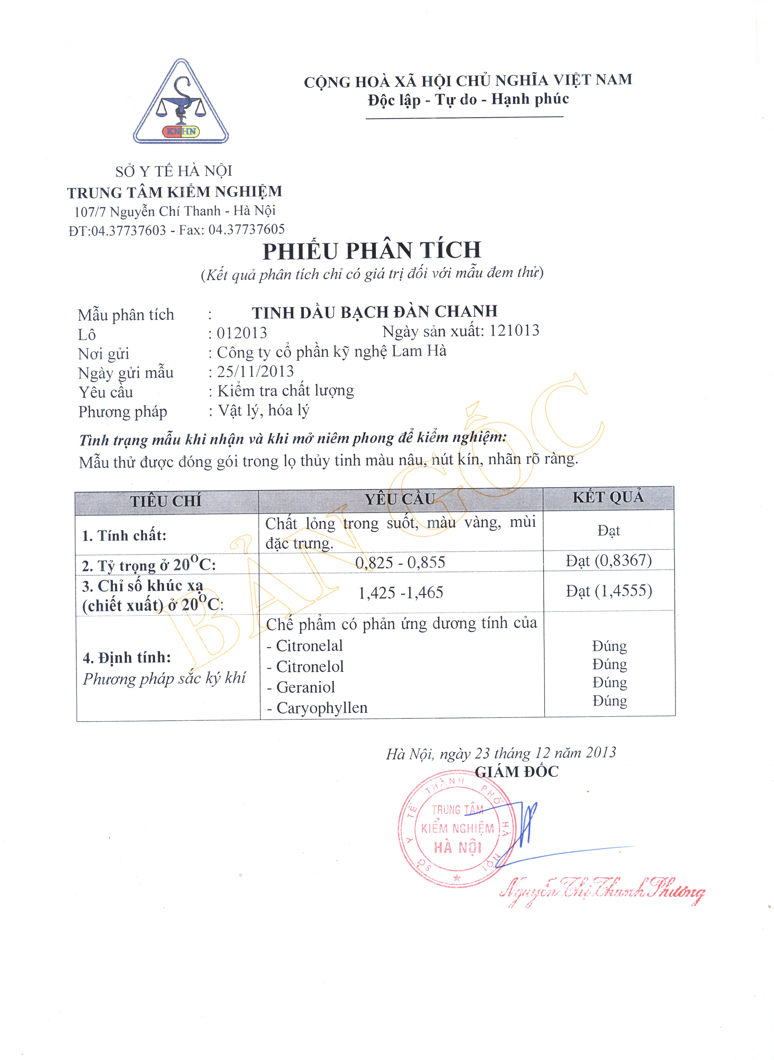 Tinh dầu Bạch Đàn Chanh Lam Hà 50ml