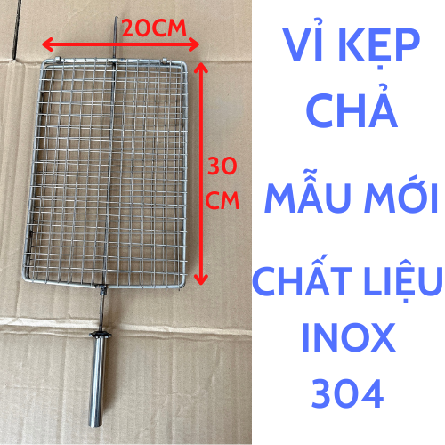 Vỉ INOX 304 . kẹp vịt phanh, gà phanh - vỉ nướng thịt cho máy quay tự động chạy xích cam xe máy