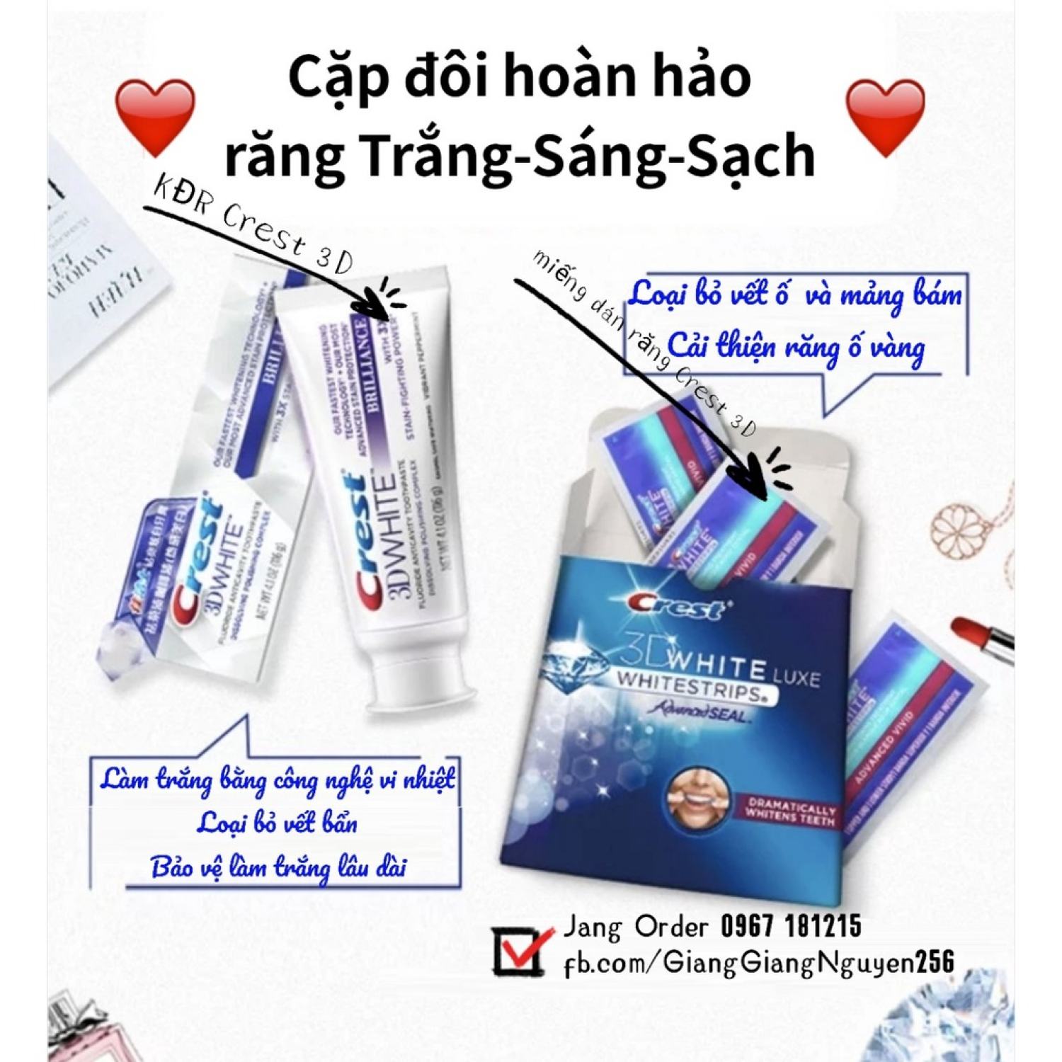 [Mua 1 được 9] Kem Đánh Răng Crest 3D White Brilliance
