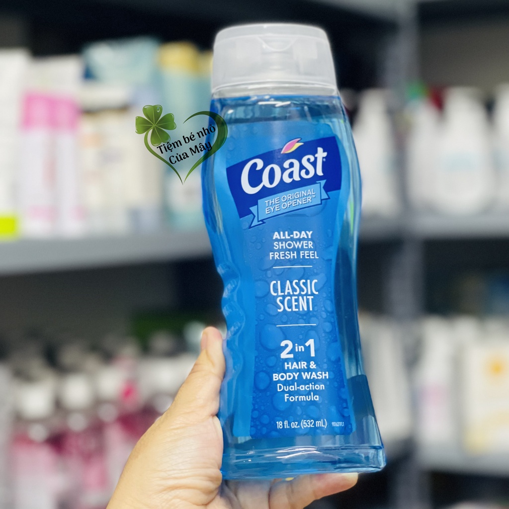Sữa tắm gội coast nam 2in1 946ml, 532 ml chính hãng mỹ