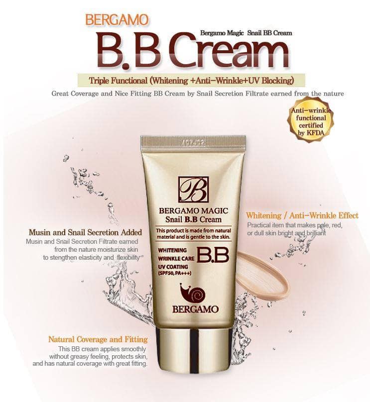 Kem nền chống nắng BERGAMO MAGIC SNAIL BB CREAM