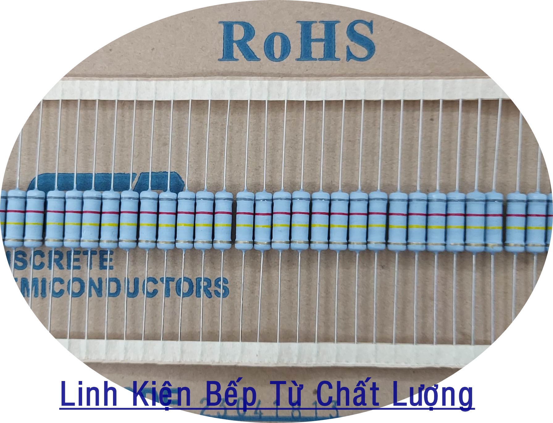 (50 con) Điện Trở Vạch 820K 2W Màng cacbon Mới.
