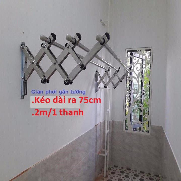 Giàn phơi gắn tường INOX 2m Loại dày
