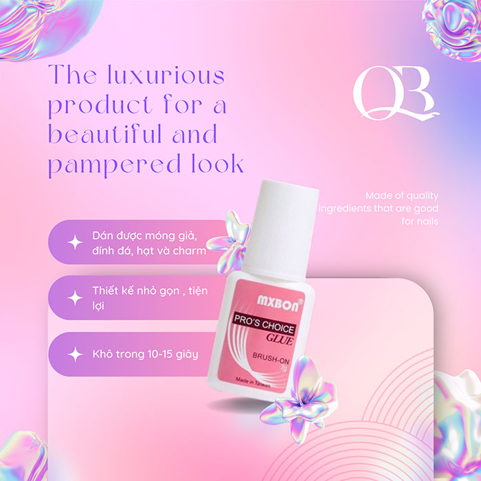Combo of 3 Bottles of Rhinestone Glue, Mx Bon Nail Glue 7g