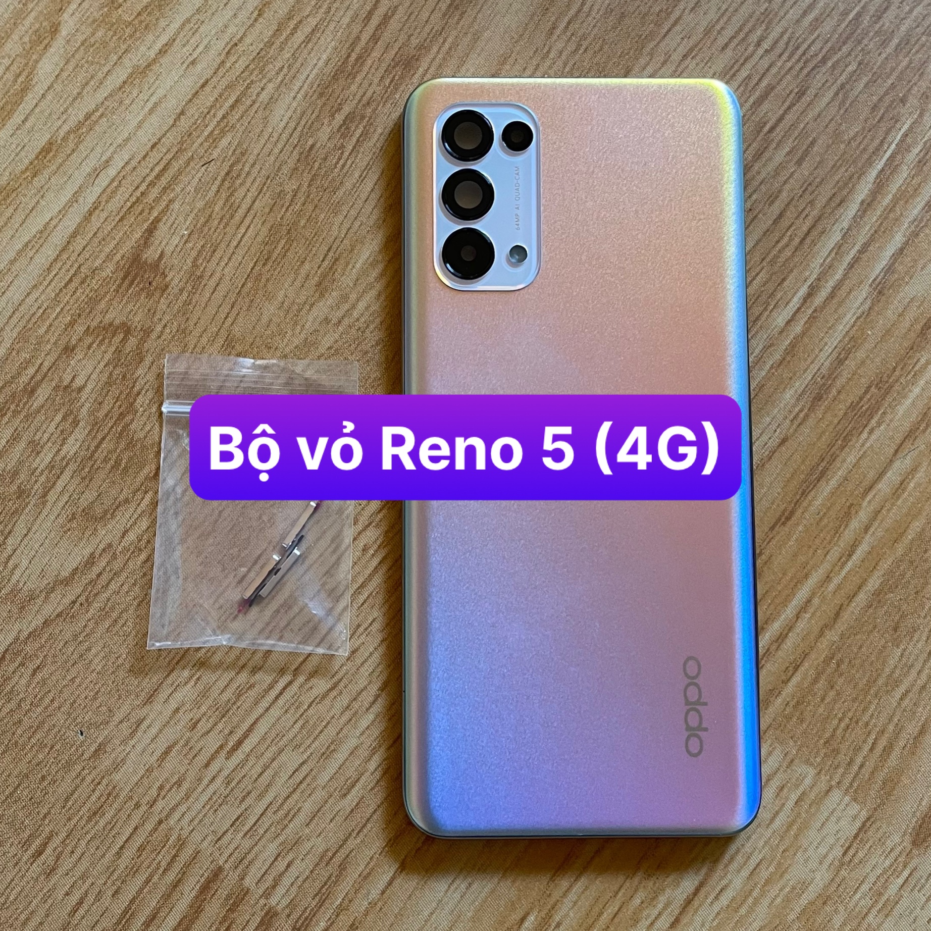 Bộ xương vỏ zin oppo Reno 5 kèm khay sim và kính camera