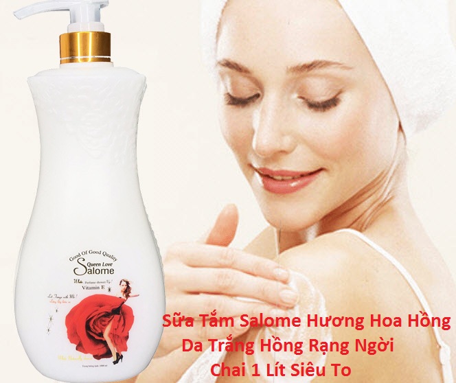 [HCM]Sữa Tắm Salome Hương Hoa Hồng Da Trắng Hồng Rạng Ngời CHAI 1 Lít