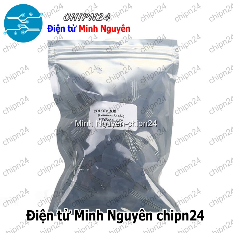 [5 con] Led 10mm Đục 7 Màu RGB 4 chân Dương chung - HH004718