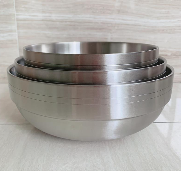 Bát Inox 2 lớp đựng miến, mì Hàn Quốc ( 이중 냉면기)