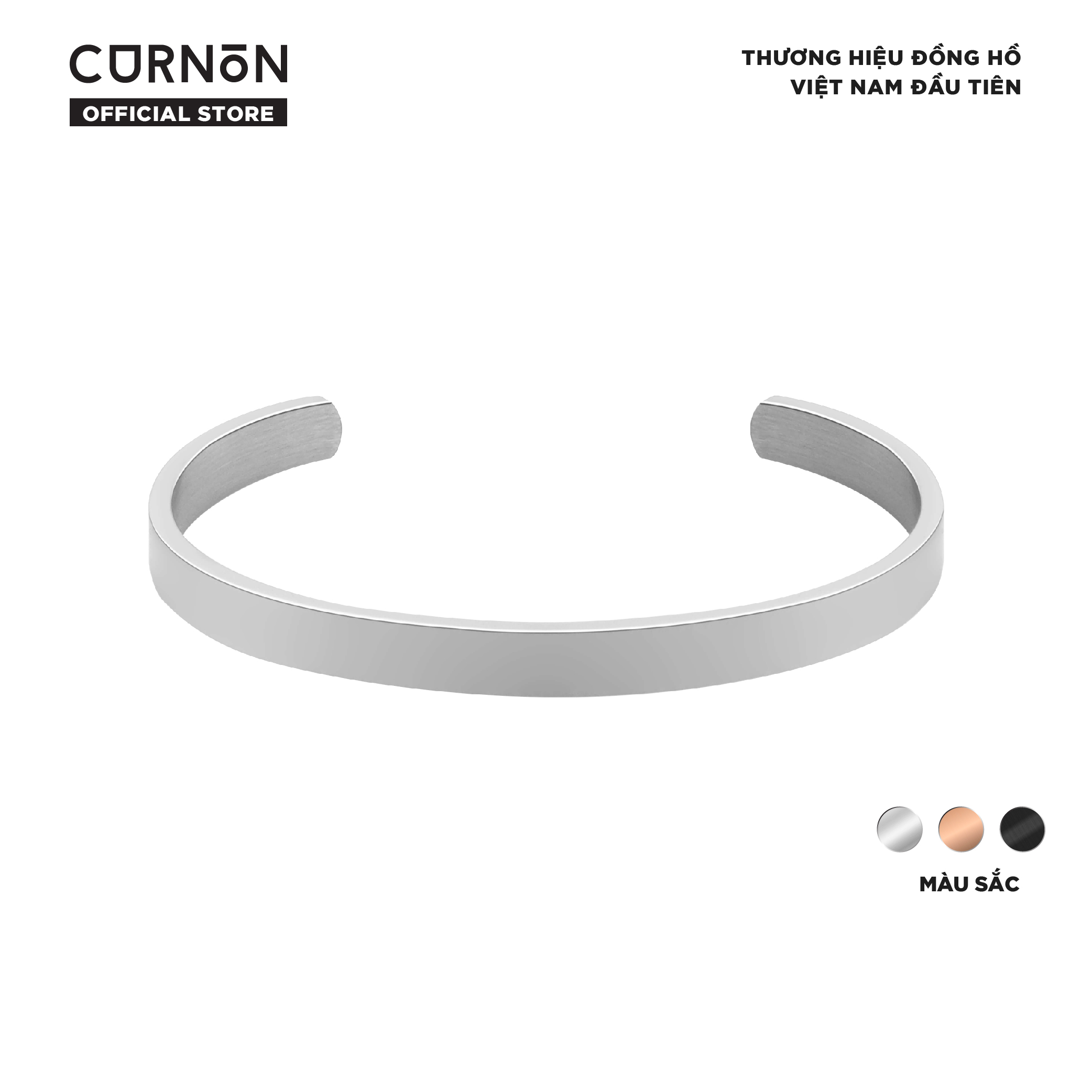 Vòng tay nam lắc tay Curnon Jackie Cuff - Thiết kế basic, cá tính - Hàng