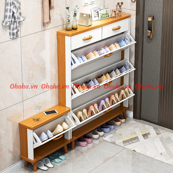 [ Freeship HCM] Tủ giày thông minh siêu mỏng cao cấp Ohaha - TGCC014