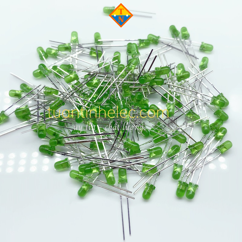 LED 3mm đơn sắc đỏ, lục, vàng, lam và trắng (10 cái)