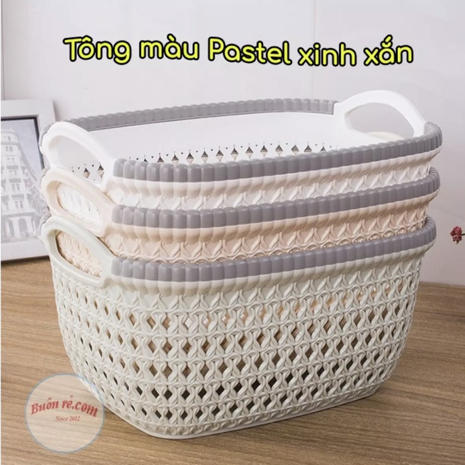[HCM]ComBo 2 Giỏ Hoa Có Quai Cầm Hoa Văn Bắt Mắt Kích Thước 22x16x10cm. Sản Phẩm Của Công Ty Nhựa Việt Nhật