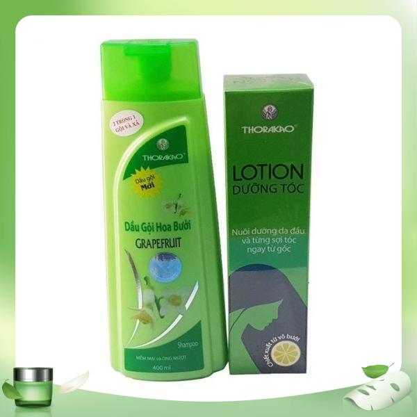 Bộ đôi dầu gội hoa bưởi grapefruit 400ml và lotion dưỡng tóc 150ml Thorakao