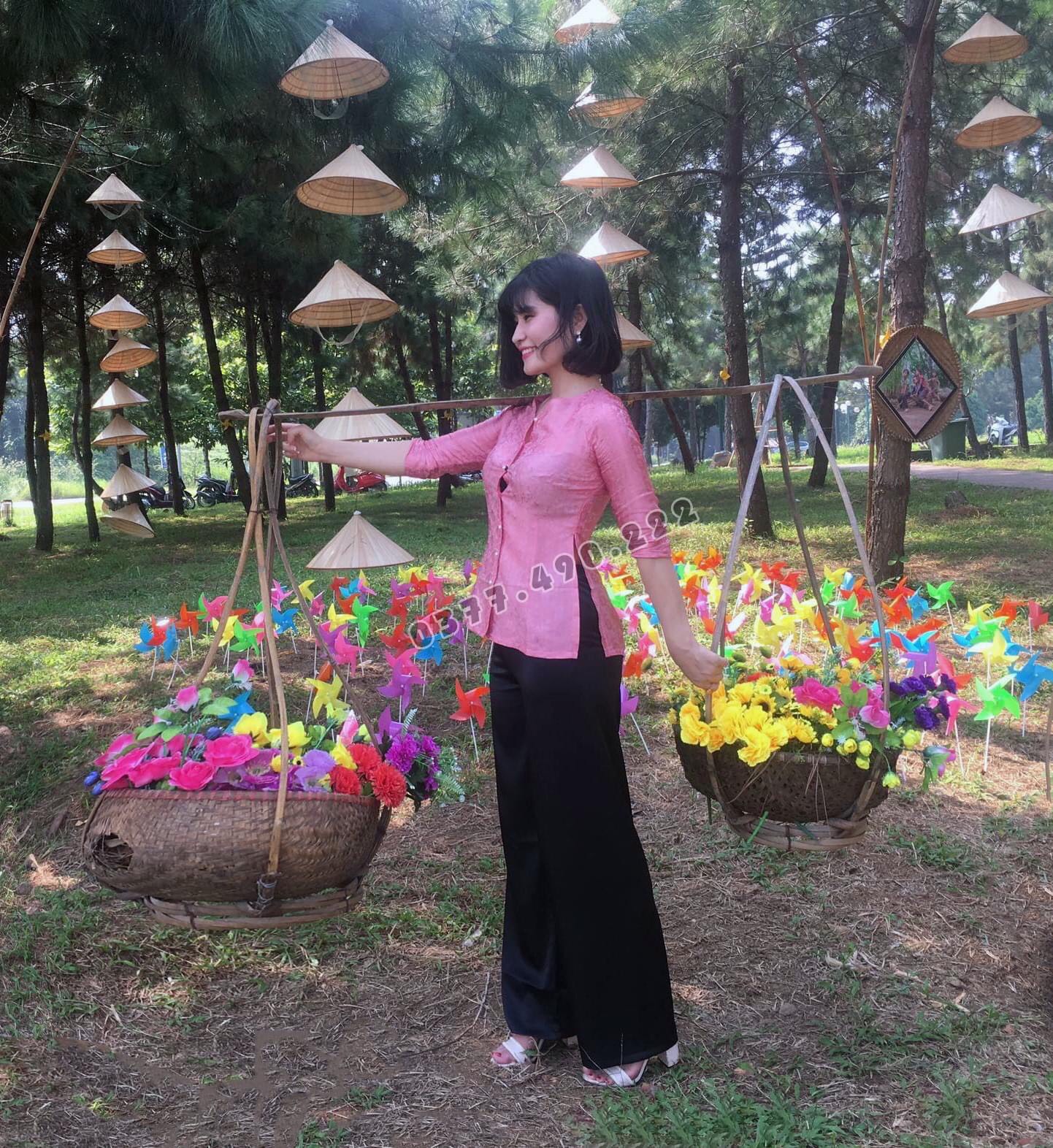 Mẫu bà ba G04 Đồ lam đi chùa