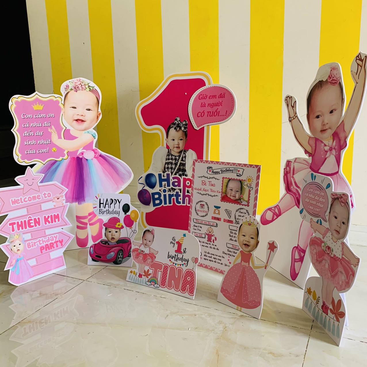 Combo chibi trang trí sinh nhật bé trai bé gái (Ảnh combo chỉ mang tính chất minh hoạ)