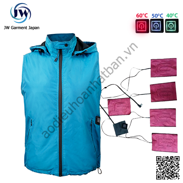 [Áo sưởi ấm JW Nhật Bản] Mẫu ghi lê 2021 gồm pin chính hãng