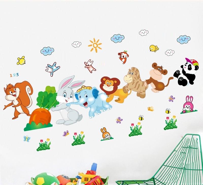 Decal dán tường Thú nhổ cà rốt số 3- T122-kiddecals
