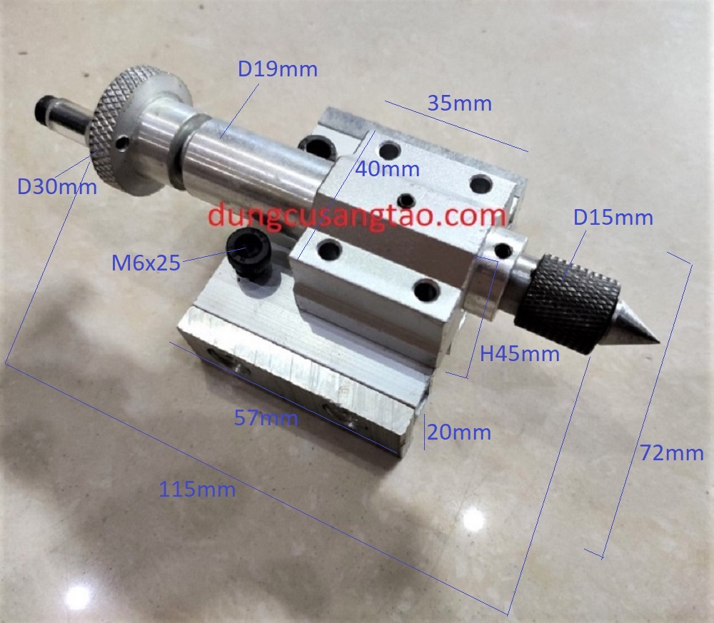 Bộ chống tâm chế máy tiện mini