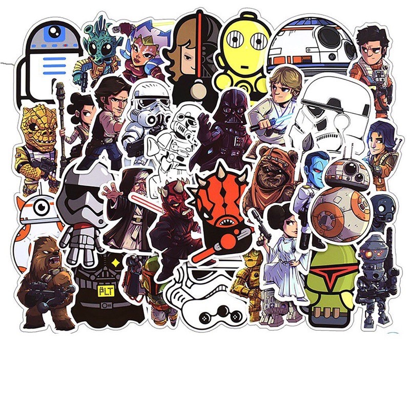 Combo 30-60 sticker star wars decal hóc dán/ hình dán star wars