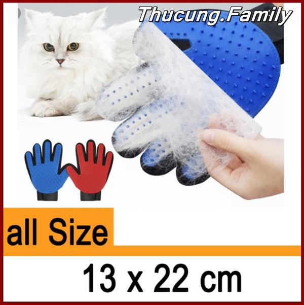 [HCM]Găng Tay Chải Lông Rụng Chó Mèo - True Touch.