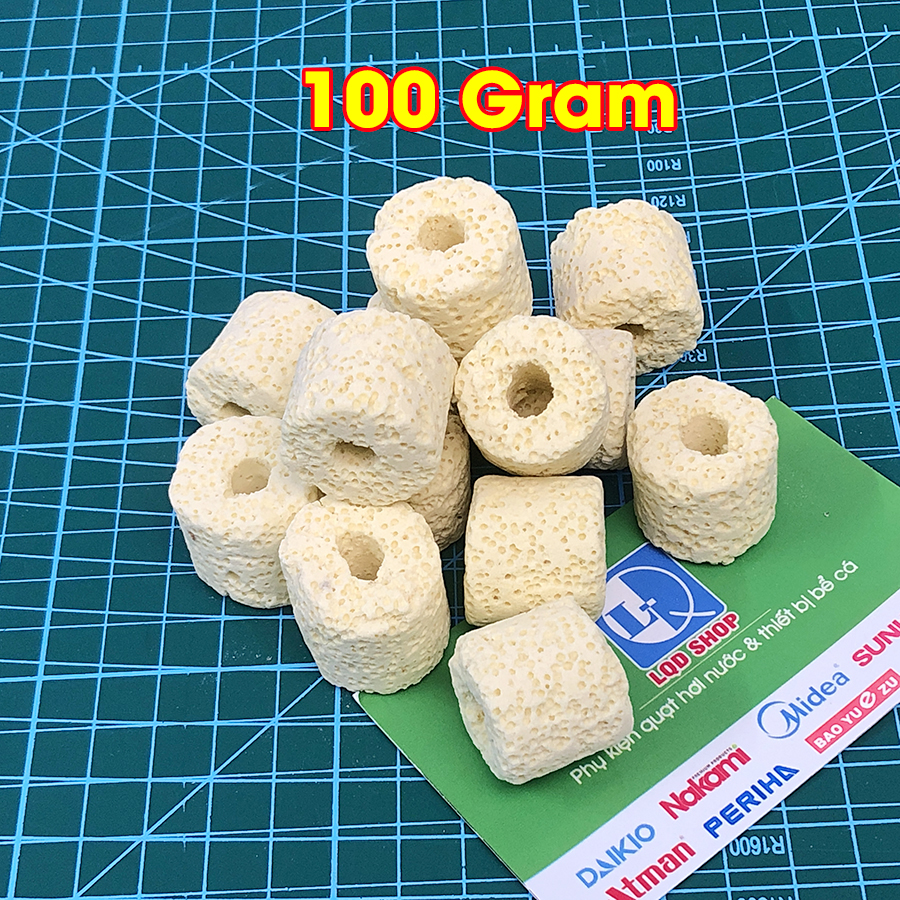 Sứ lọc bể cá, sứ trụ vàng | lọc nước bể cá (100Gram)