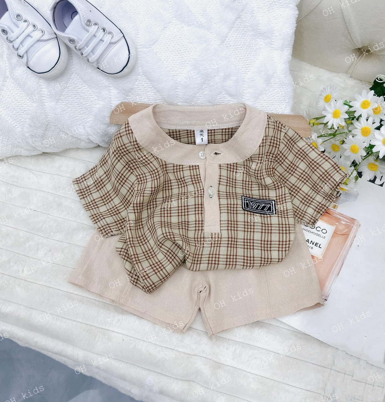 Bộ bé trai sơ mi đũi cổ tàu xinh ngầu