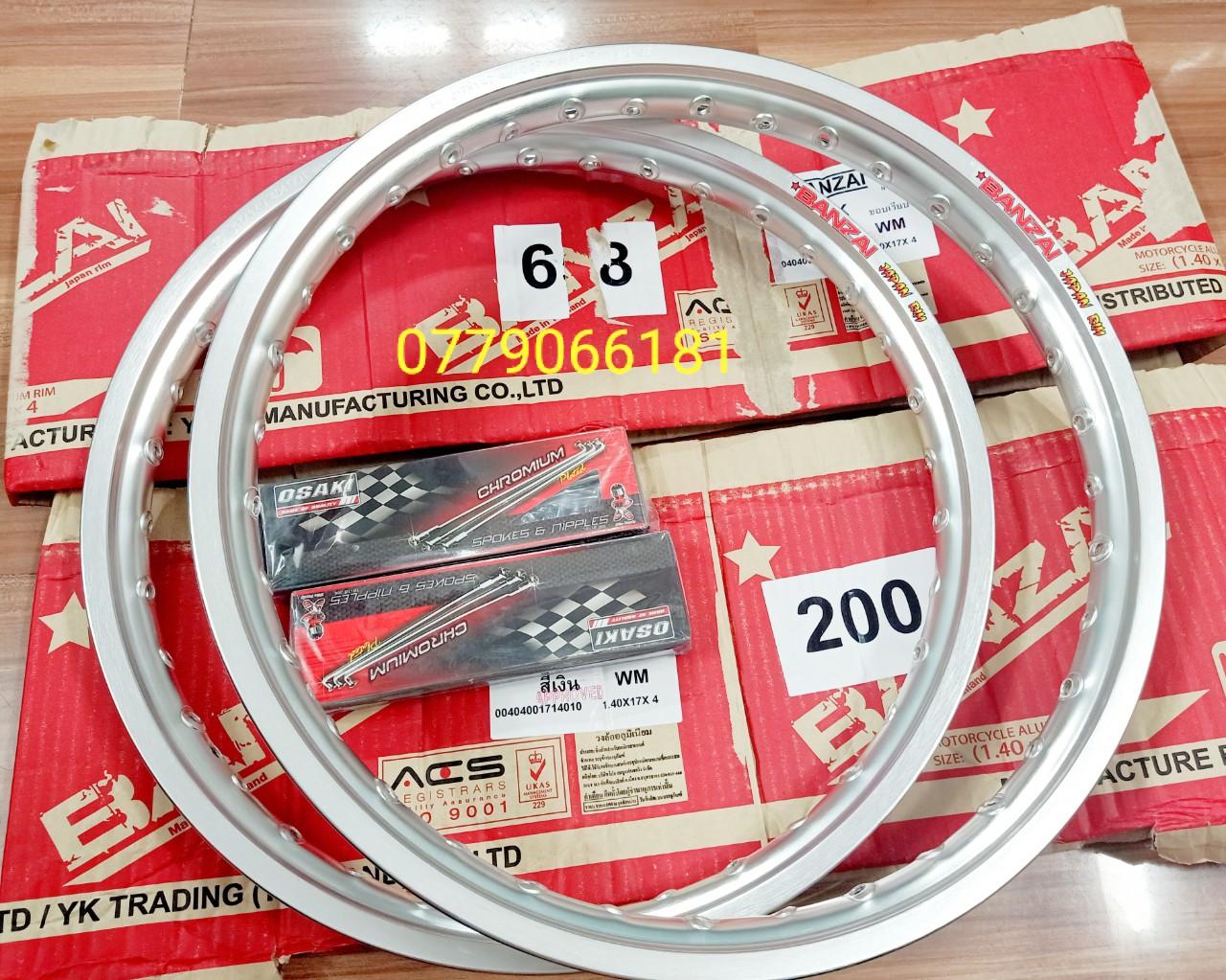 COMBO CĂM OSAKI LOẠI 1 KHÔNG RỈ SÉT VÀ CẶP NIỀNG TRẮNG BẠC BANZAI DALE SOLUTE THÁI SIZE 1.4.& 1.4 GẮN CÁC DÒNG XE MÁY