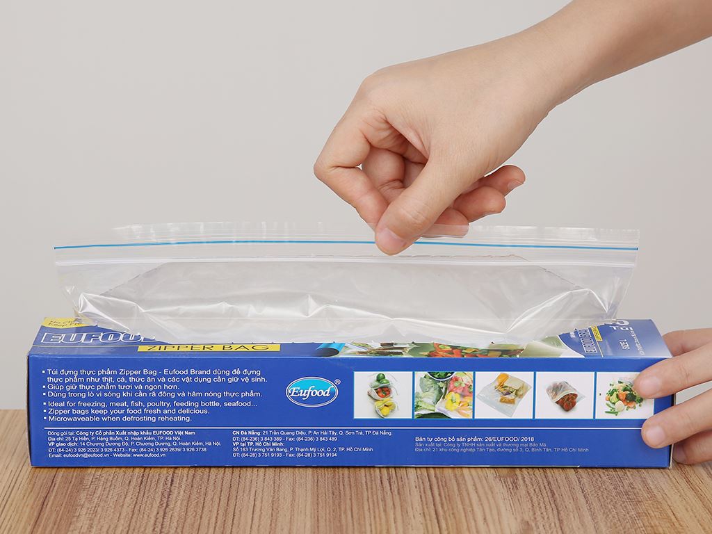 Túi đựng có khoá Zip Eufood size L 26.5 x 31cm (20 túi)