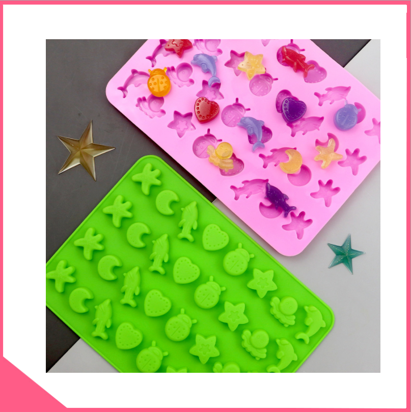 [HCM]Khuôn silicon ?? HÀNG LOẠI 1 ??làm kẹo dẻo hình cá heo và sao biển