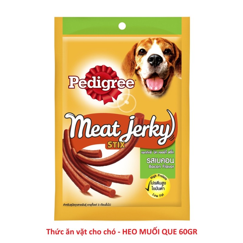 Thức ăn vặt cho chó Pedigree Meat Jerky vị thịt heo muối 60g - kgd531