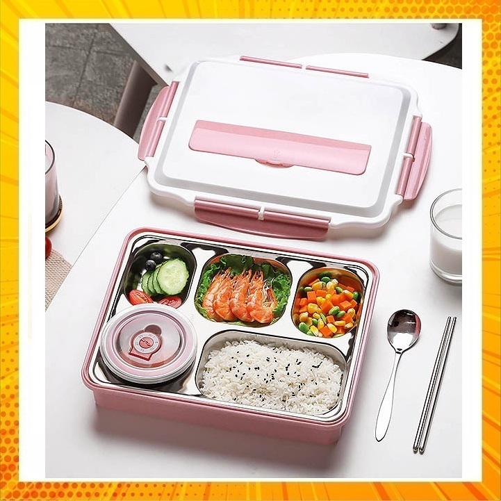 [HCM]KHAY CƠM PHẦN GIỮ NHIỆT INOX 5 NGĂN