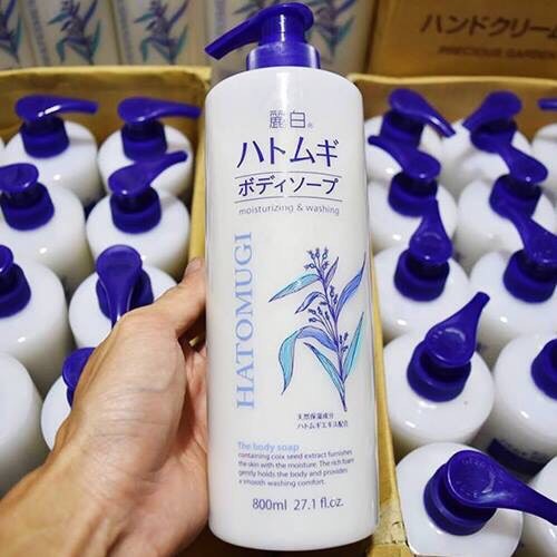 Sữa tắm dưỡng ẩm trắng da Hatomugi Nhật 800ml