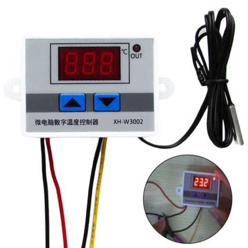 Bộ điều khiển nhiệt độ tự động XH-W3001 10A/220V,mạch điều khiển nhiệt độ,cảm biến nhiệt độ,thiết bị điều khiển nhiệt độ, lò ấp trứng, đầu dò nhiệt độ