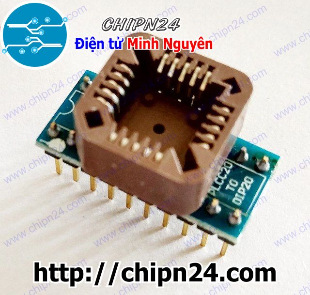 [1 cái] (F25) Đế chuyển PLCC20 sang DIP20