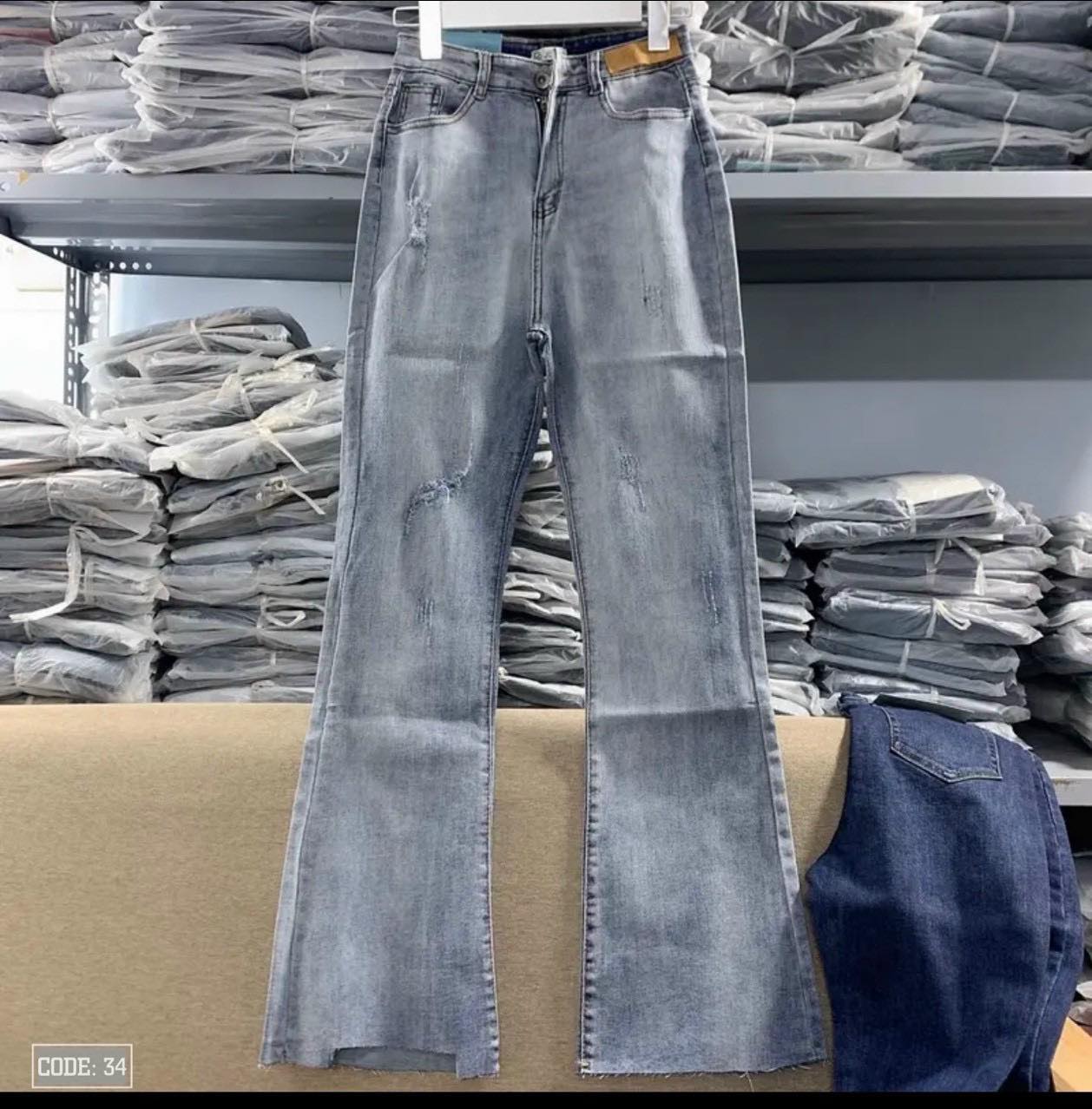 QUẦN JEANS ỐNG LOE LƯNG CAO (KÈM VIDEO HÌNH THẬT)