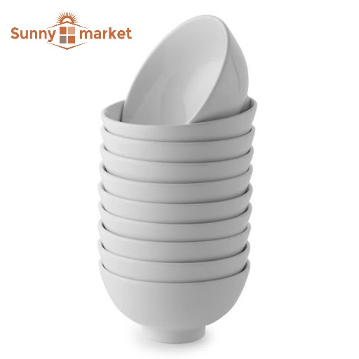 Bộ 6 chén sứ trắng trơn size 11cm, bộ 6 bát ăn cơm, combo 6 chén ăn cơm