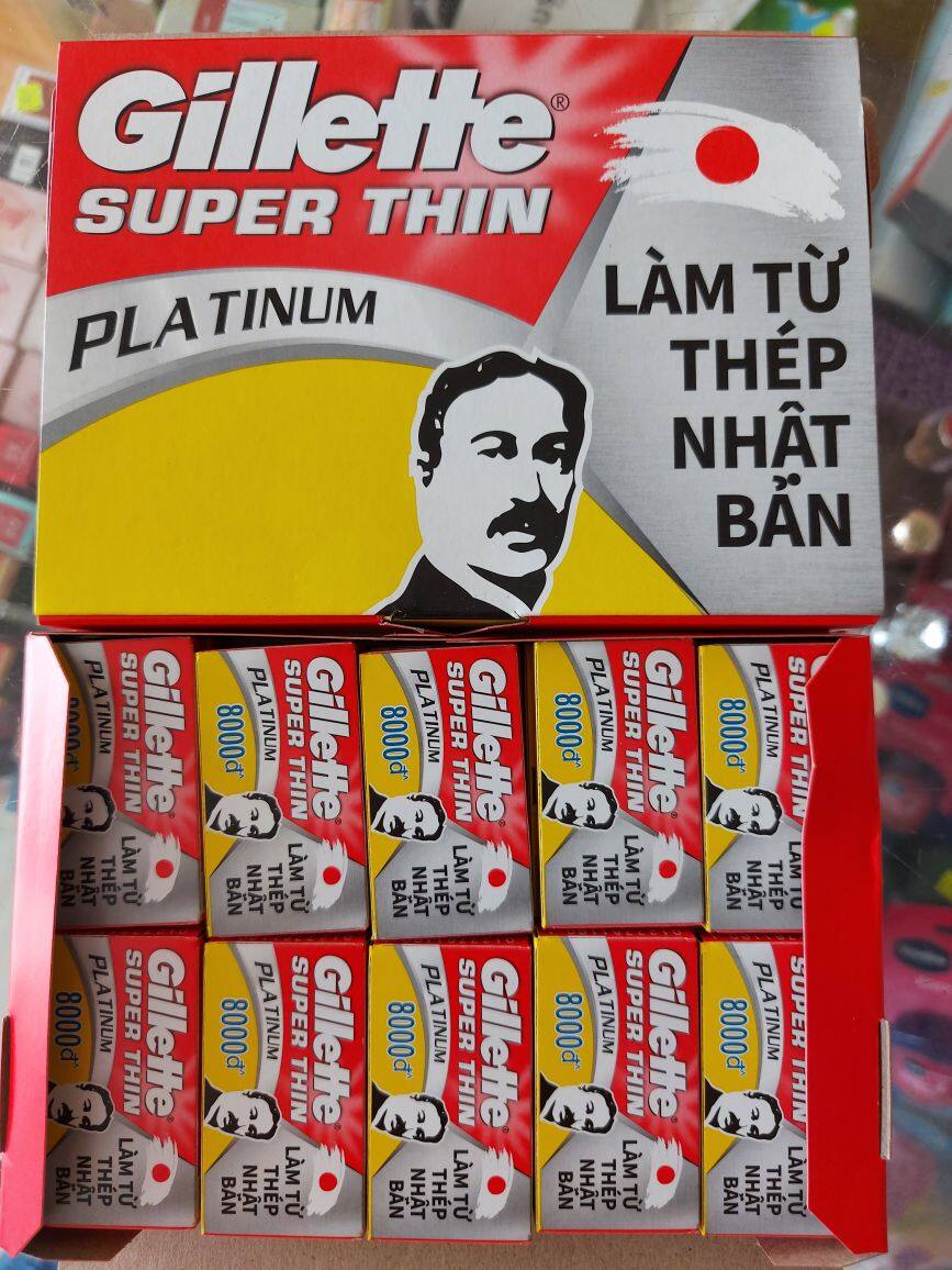 Lưỡi Lam Gillette | Hộp 100 Lưỡi (20 hộp nhỏ, 5 lưỡi/hộp nhỏ)
