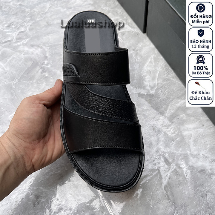 Dép nam da bò thật,đế mềm L90 . Bảo hành 12 tháng