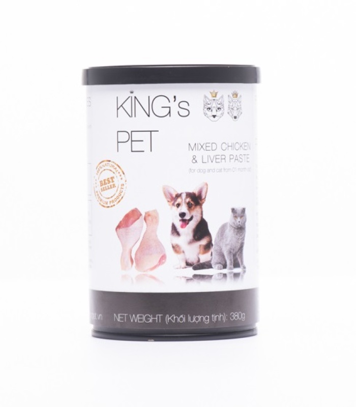 Pate Hỗn Hợp Gà King’s Pet Lon 380g - Thức Ăn Cho Chó Mèo Từ 01 Tháng Tuổi