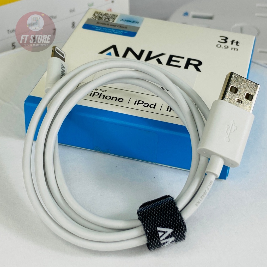 [GIAO HỎA TỐC] Cáp sạc Anker 0.9m chuẩn MFI cho iphone/ipad A7101