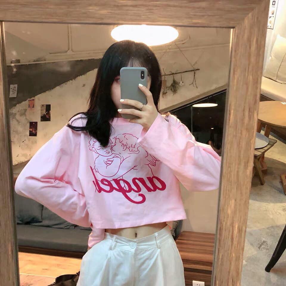 [HCM]Áo croptop nữ in hình ANGEL cực hot